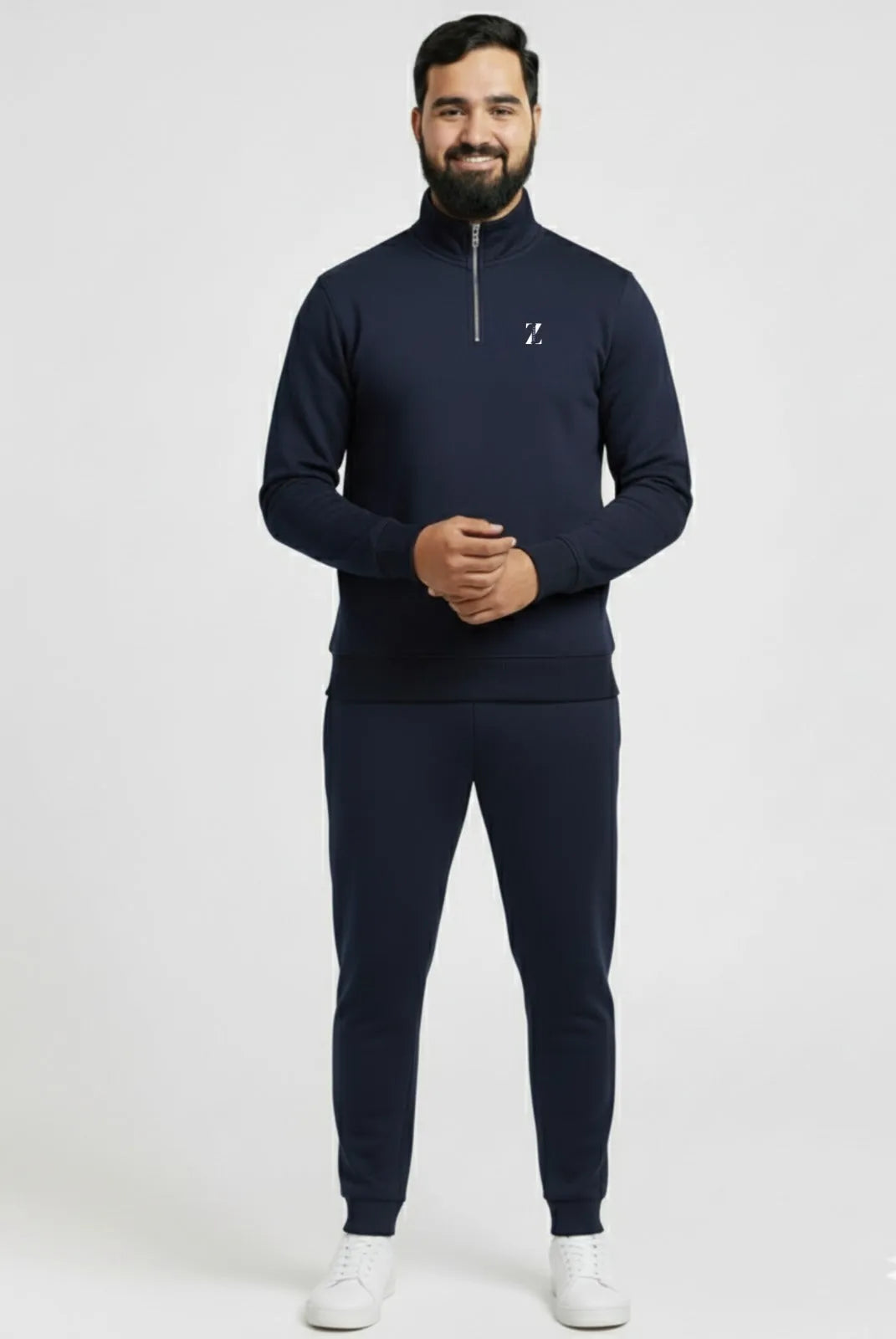 Quarter Zipper In Navy Colour