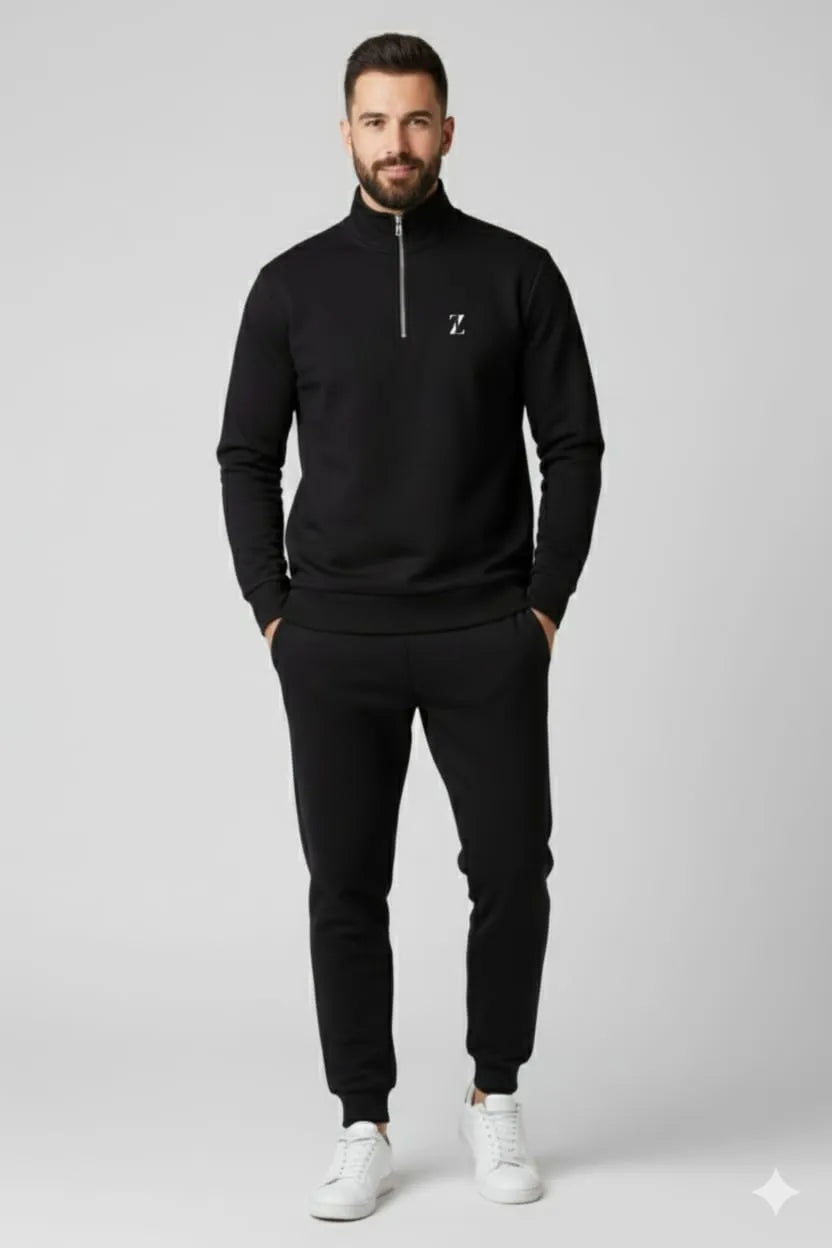 Quarter Zipper In Black Colour