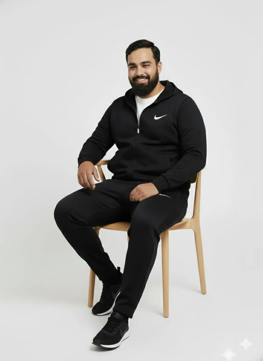 Black colour solid hoodie