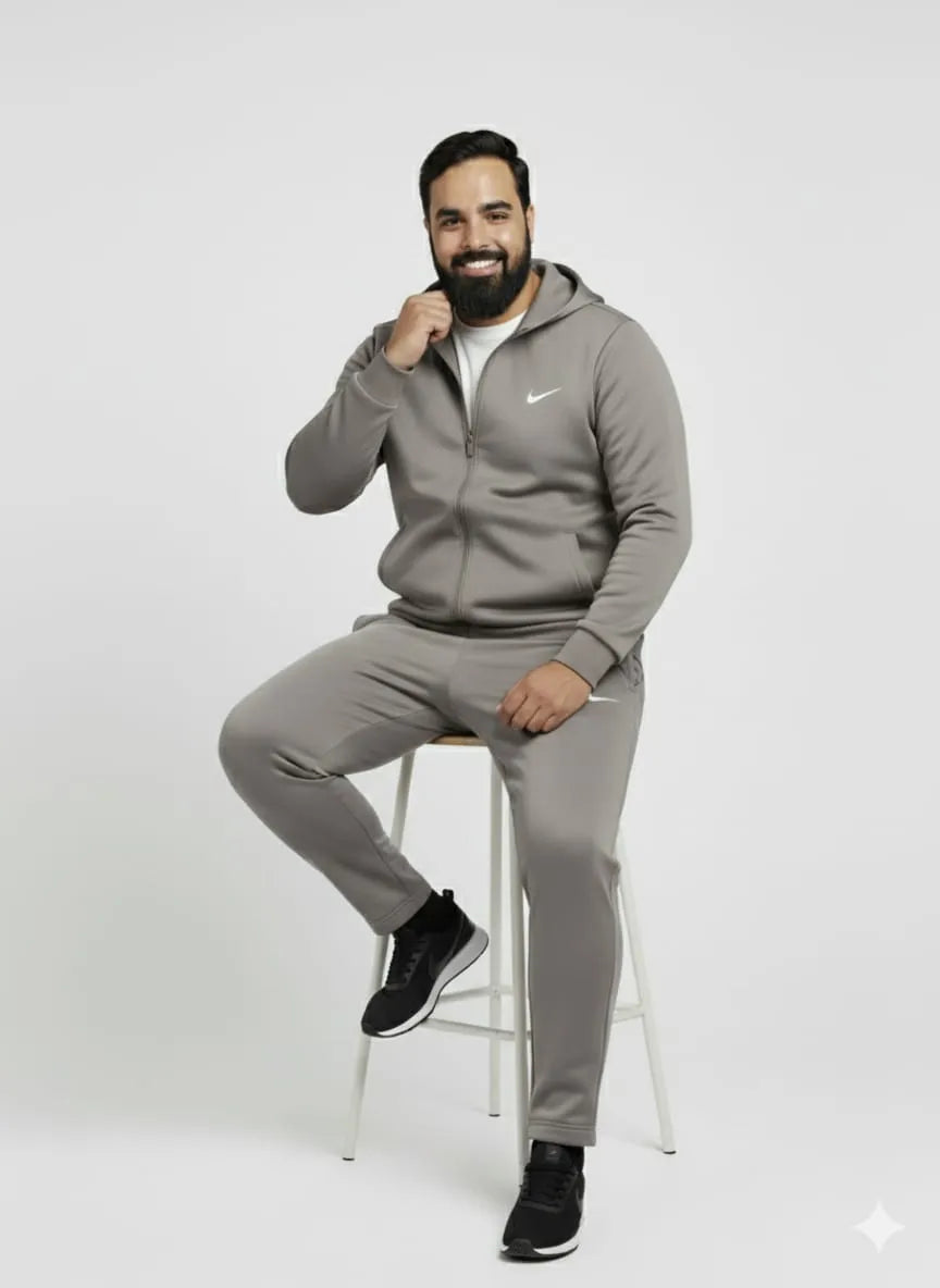 Gery colour solid hoodie