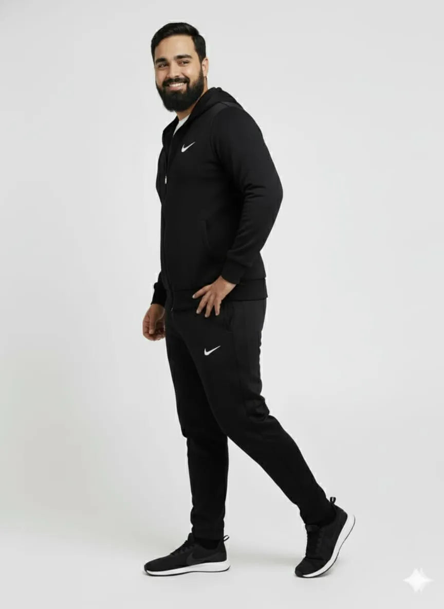 Black colour solid hoodie