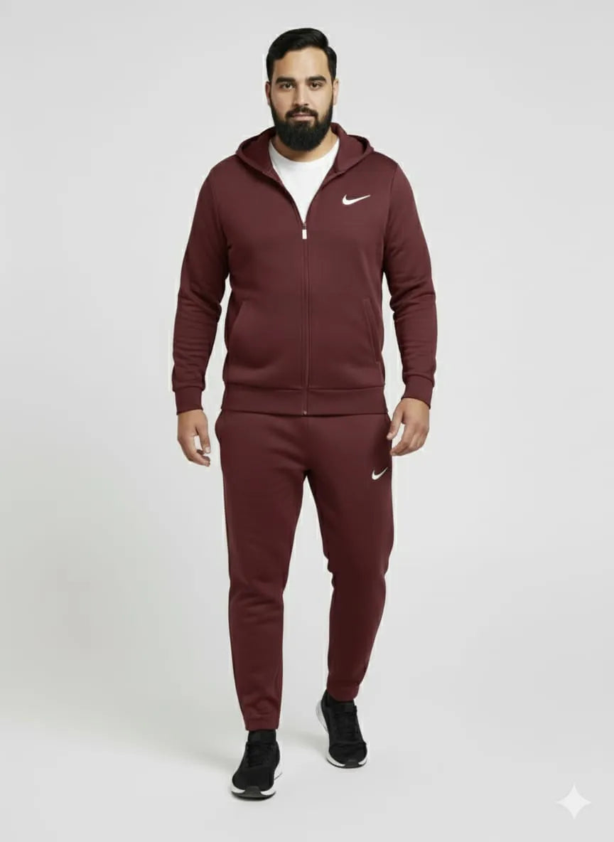 Maroon colour solid hoodie