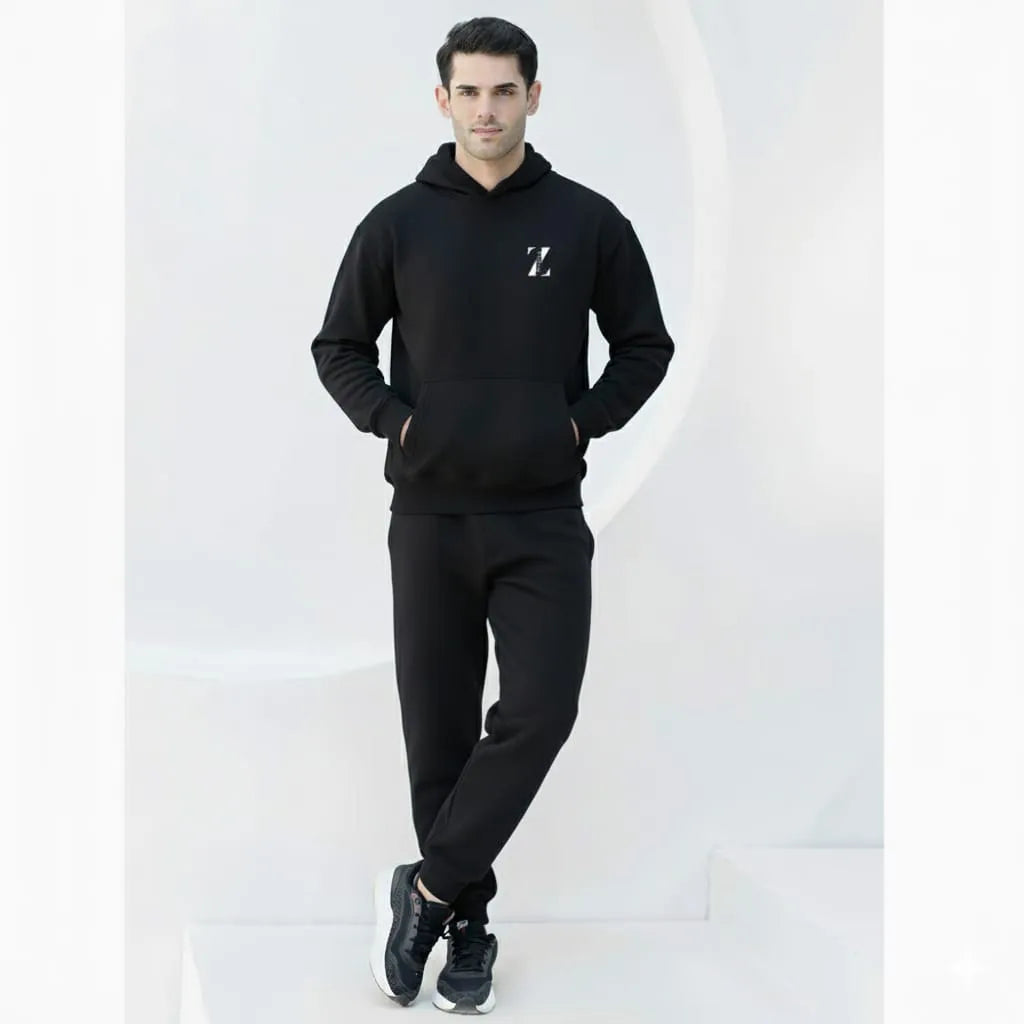 Men's Black Micro Fleece Tracksuit