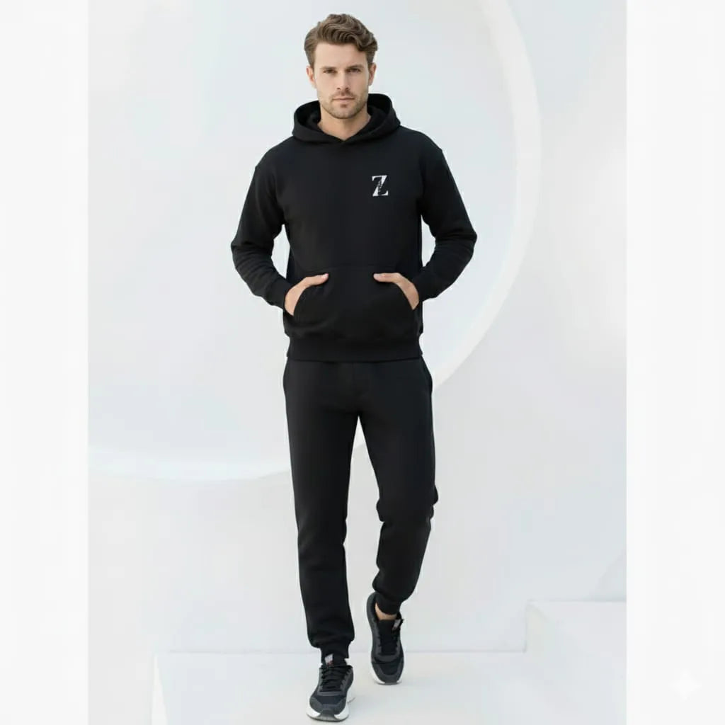 Men's Black Micro Fleece Tracksuit