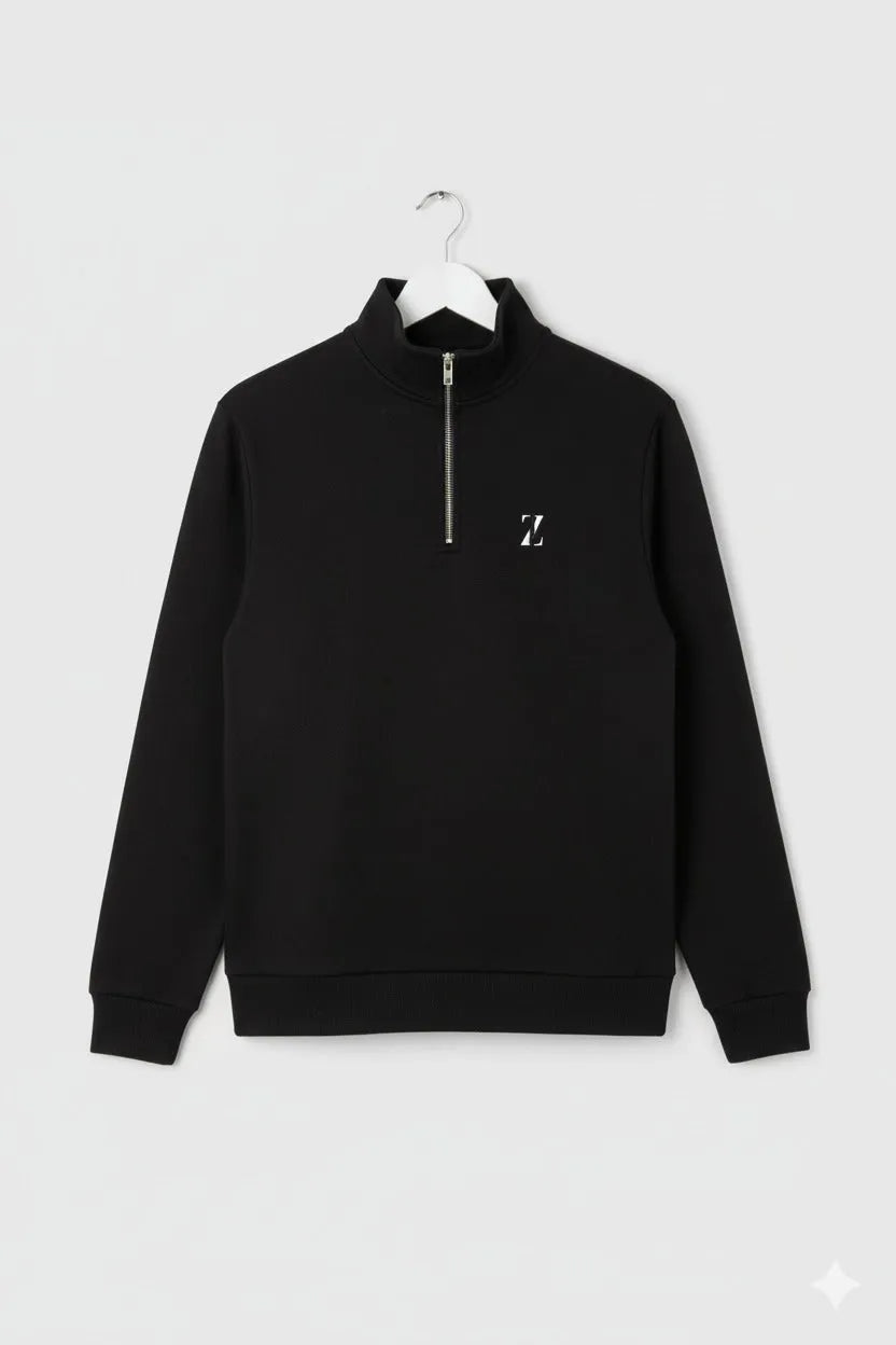 Premium Black 1/4 Zip Sweatshirt