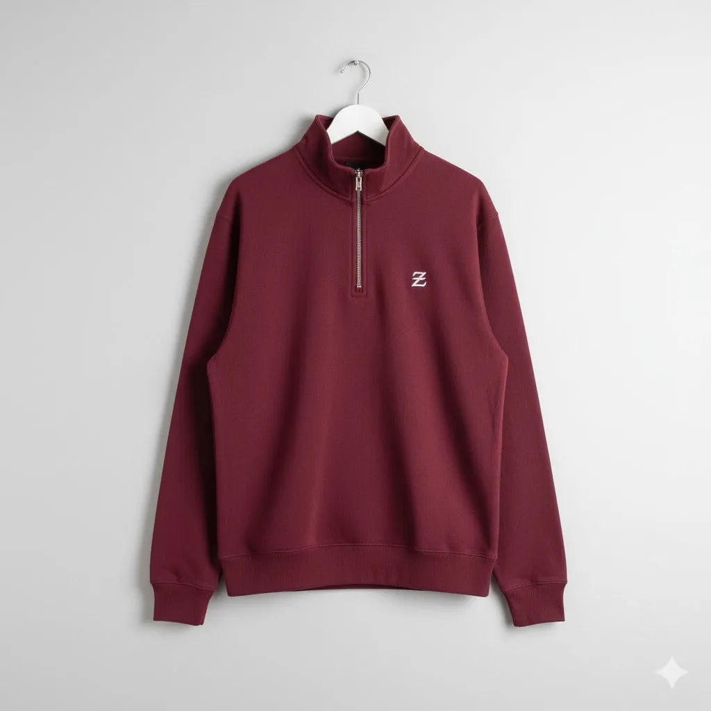 Premium Maroon 1/4 Zip Sweatshirt