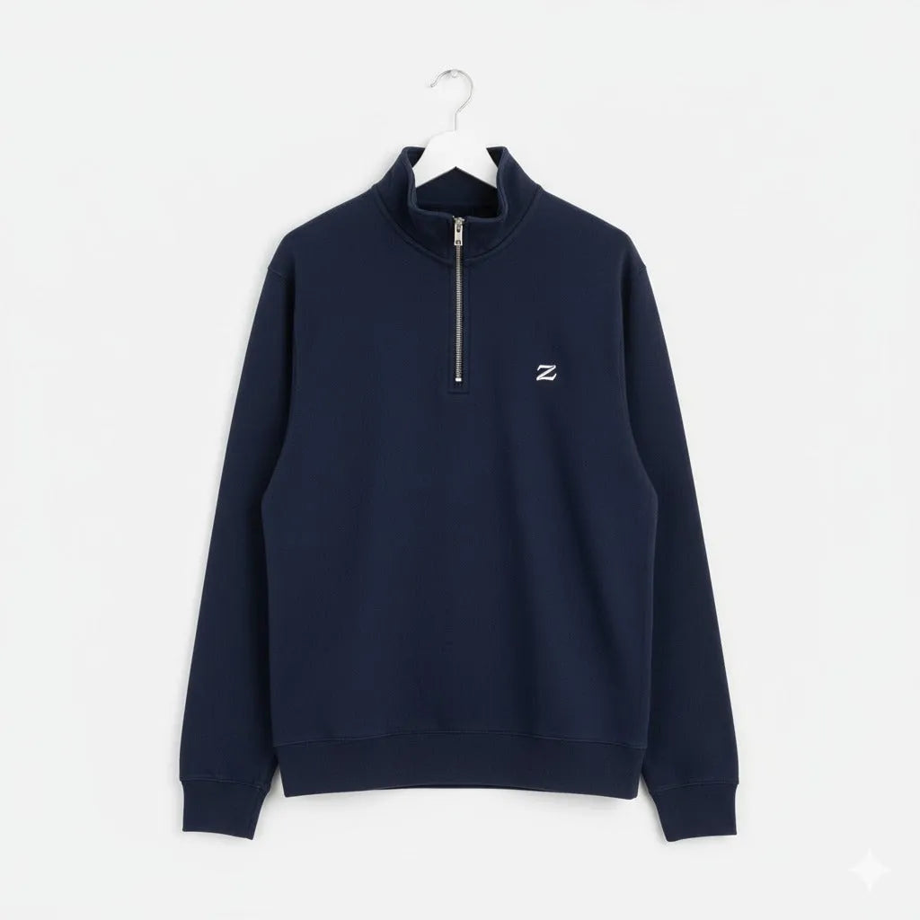 Premium Navy Blue 1/4 Zip Sweatshirt