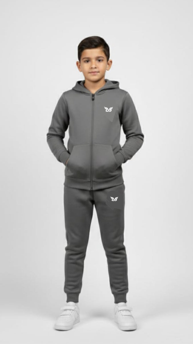 Gray Color Kids Winter Collection premium Tracksuit